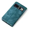 A teal flip cover phone case is shown from a diagonal top-down view against a white background. Produktbild-Vorschau