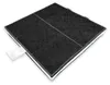 A square-shaped air filter with a black, textured surface and white edges, shown at a diagonal angle. Produktbild-Vorschau