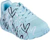 A single blue sneaker with a heart pattern. Produktbild-Vorschau