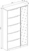 A technical drawing of a shoe cabinet with dimensions. Produktbild-Vorschau