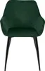 A single green velvet chair with black legs, shown from the front. Anteprima dell’immagine prodotto