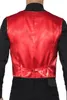 Back view of a person wearing a red vest over a black shirt and black pants. Podgląd zdjęcia produktu