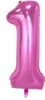 Ballon en plastique chiffre 1, environ 100 cm, rose Voir les images du produit 1