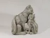 Katze mit Kind Deko Garten Katzen Paar Tier Figur Skulptur Produktbild-Vorschau 1