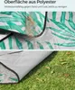 A collage showing a picnic blanket with sand on it and another view of the blanket on grass. Produktbild-Vorschau