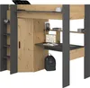 Lit surélevé avec bureau + armoire - 90 x 200 cm - Naturel Voir les images du produit 10