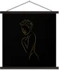 MuchoWow® Textilposter Frau - Schwarz - Gold - Produktbild-Vorschau 1