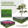 Floranica 4 Stk. Zierzaun aus Holz 100 x 40 cm Anthrazit Produktbild-Vorschau 4