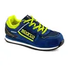 A single blue and yellow Sparco safety shoe is shown against a white background. Produktbild-Vorschau