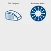 Diagrams of a fangbox and a brushless motor with labels. Produktbild-Vorschau