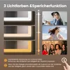 Collage showing different light colors and people using the mirror. Produktbild-Vorschau