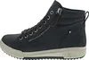 A side view of a blue high-top sneaker with a zipper and laces. Produktbild-Vorschau