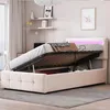 Lit rembourré pour enfant Zubaliya - 90 x 200 cm - Beige - Voir les images du produit 3