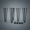 Tischbeine 4er-Set Hairpin 45 cm Haarnadelbeine Schwarz Produktbild-Vorschau 1