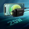 A smartphone is being charged by a Ugreen 20W charger. The phone screen shows it is 100% charged. Anteprima dell’immagine prodotto