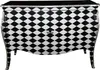 Commode Casa Padrino Barock, motif carreau noir et blanc, Voir les images du produit 1
