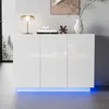 MODFU Buffet Blanc Brillant avec Éclairage LED - Meuble de Voir les images du produit 2
