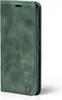 A green flip case for a smartphone, shown from the side. Produktbild-Vorschau
