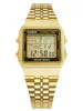 A gold Casio digital watch with a world time display. Produktbild-Vorschau