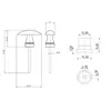 Technical drawing with dimensions of a door handle set. Produktbild-Vorschau