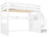 Lit superposé en bois 90x200, avec rangements intégrés, Voir les images du produit 17