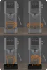 A collage of four images showing an espresso machine with different cup sizes and configurations. Anteprima dell’immagine prodotto