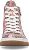 A close-up, front-facing view of a single high-top sneaker with a floral pattern. Voir les images du produit