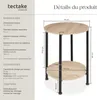Table d’appoint BALLINA 45x64cm - Bois clair industriel, Voir les images du produit 6