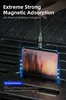 A magnetic charging cable is shown attached to a smartphone, demonstrating its strong magnetic adsorption. Produktbild-Vorschau