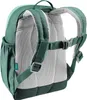 The back view of a green Deuter Pico children's backpack against a white background. Podgląd zdjęcia produktu