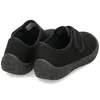 A pair of black children's shoes shown from a rear-angled perspective. Podgląd zdjęcia produktu