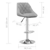 vidaXL Barhocker 2 Stk. Hellgrau Samt -  Barhocker Produktbild-Vorschau 10