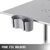 A close-up view of a medical or salon trolley with two cup holders attached to the side. Produktbild-Vorschau