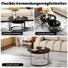 STILVORA Couchtisch 2er-Set rund, Satztisch schwarz, Produktbild-Vorschau 6