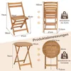 COSTWAY 3dílný skládací bistro set, 2 zahradní židle a Náhled obrázku produktu 3