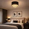 LED Deckenleuchte, Textil, Glas Kristalle H 33 cm Produktbild-Vorschau 3