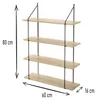 Wandregal mit 4 Fächern, Holzoptik, L 60 cm Produktbild-Vorschau 7