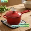 Gusseisen Stielkasserolle mit Deckel Rot, Ø 17cm, 1,6 Liter Produktbild-Vorschau 2