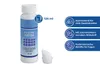 A bottle of Fugenweiß tile line whitener with its applicator cap next to it, and marketing icons on the right. Produktbild-Vorschau