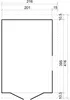 A technical drawing with dimensions for a garden shed. Voir les images du produit