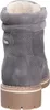A close-up rear view of a gray boot with a tan sole. Produktbild-Vorschau