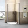 Runddusche 90x90x195cm Drehtür Dusche Viertelkreis Produktbild-Vorschau 3
