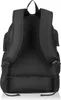 The back view of a black backpack is shown against a white background. Produktbild-Vorschau