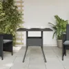 vidaXL Gartentisch mit Glasplatte Schwarz 80x80x75 cm Poly Produktbild-Vorschau 3