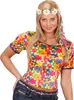 T-Shirt Samt Hippie Blumen 70s Karneval Fasching Produktbild-Vorschau 1