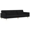 Möbel Schlafsofa 2-Sitzer mit 2 Kissen Schwarz Stoff - Produktbild-Vorschau 2