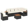 vidaXL 7-tlg. Garten-Sofagarnitur mit Kissen Schwarz Poly Produktbild-Vorschau 1