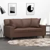 vidaXL Cuscino decorativo 2 pz. Marrone 40x40 cm in Pelle Anteprima dell’immagine prodotto 2