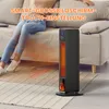 A person sits on a couch while a space heater operates nearby, emitting heat. Náhľad obrázku produktu