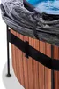 Close-up of the top edge of a wooden pool, showing the cover and support structure. Produktbild-Vorschau